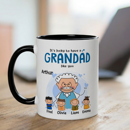 VPST03 It's Lucky To Have A Grandma/Grandpa Like You - Personalized White Mug Accent Mug