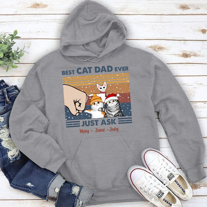PST59 Best Cat Dad Ever Just Ask Fist Bump Cat Lover Xmas - Personalized Custom