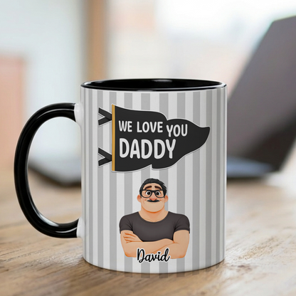 VPST61 Best Dad Ever Pennant Flag - Personalized White Mug Accent Mug
