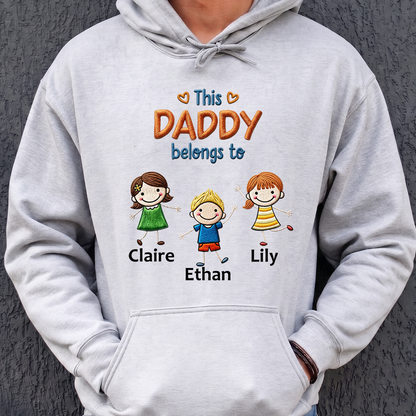 VPST12 This Grandpa Belong To Embroidery Effect - Personalized Custom T-shirt Hoodie