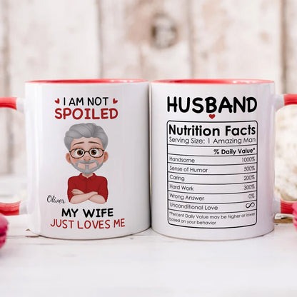PST123 I'm Not Spoiled My Wife Just Loves Me - Personalized White Mug Accent Mug
