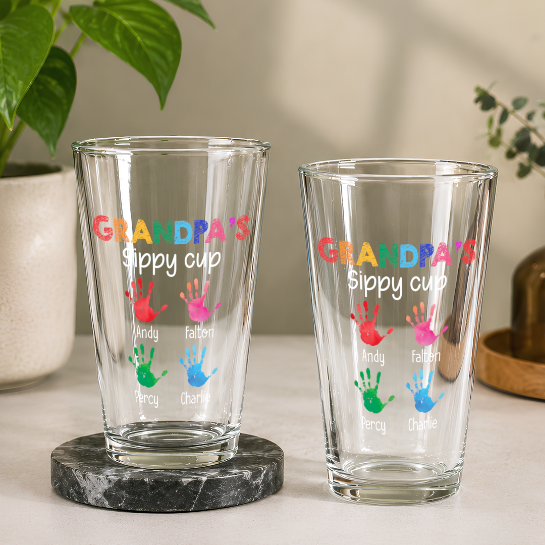 VPST14 Happy Father's Day Grandpa's Sippy Cup - Personalized Beer Glass