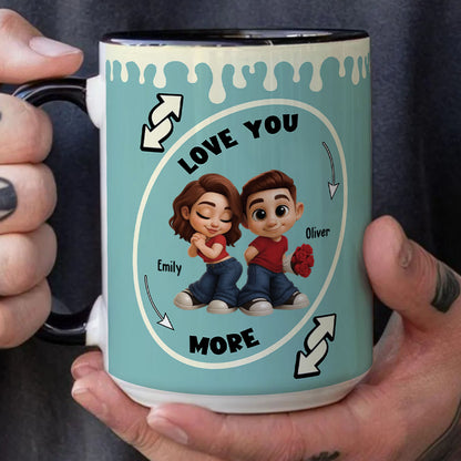 TPST04 Love You More - Personalized White Accent Mug