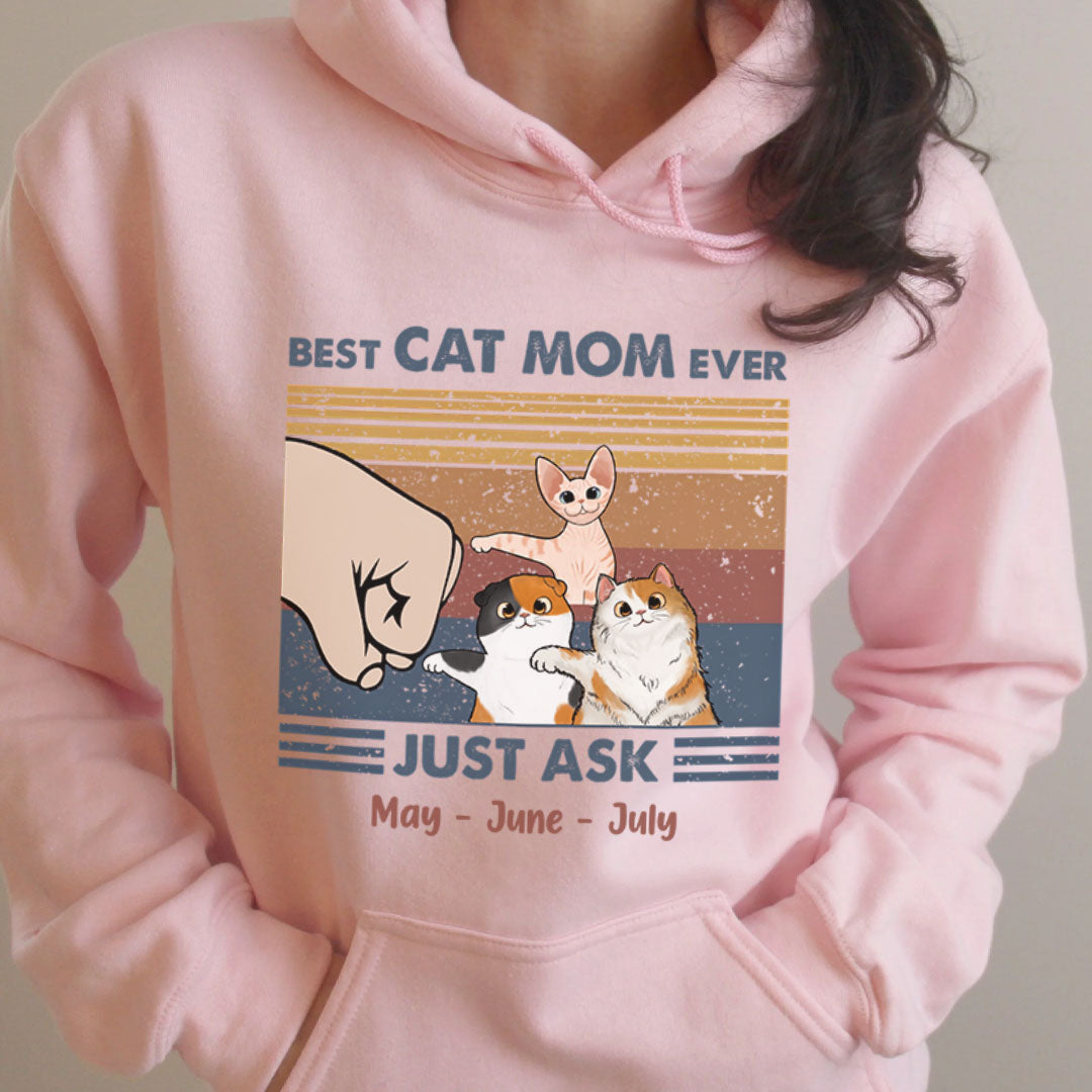 PST58 Best Cat Dad Ever Just Ask Fist Bump Cat Lover - Personalized Custom