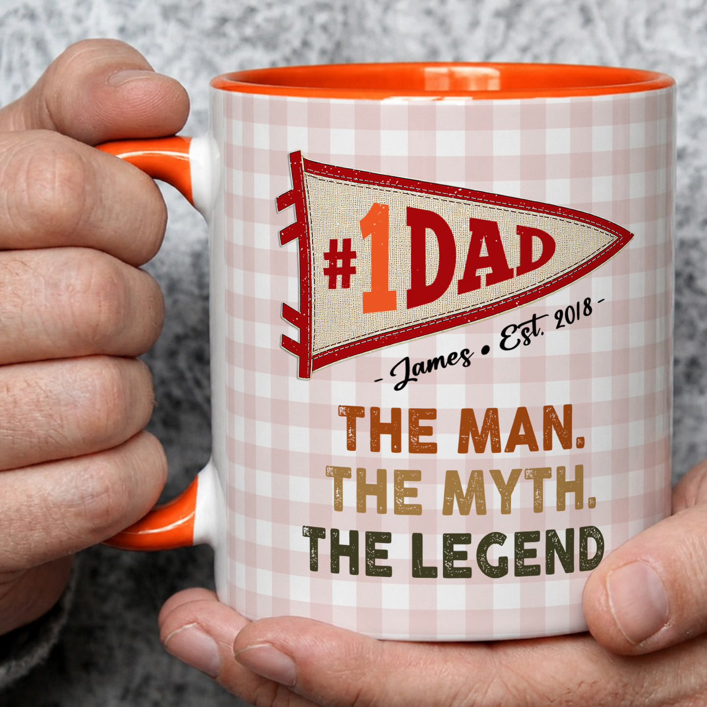 VPST57 Dad The Man The Myth The Legend Pennant Flag - Personalized White Mug Accent Mug