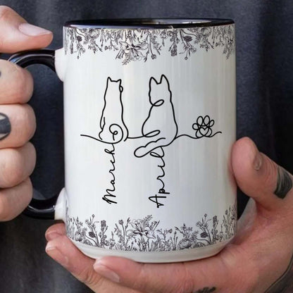 PSTM08 Toile De Jouy French Dog Line - White Mug Accent Mug Personalized