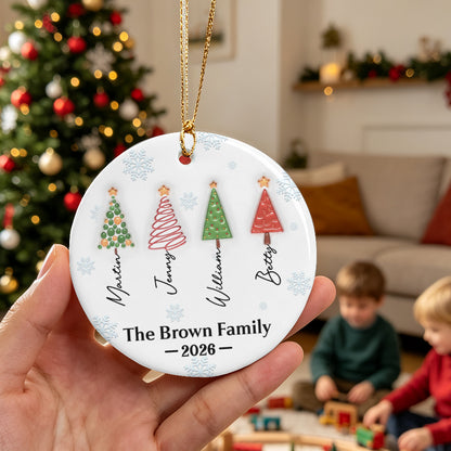 UPST173 Family Forever Linked Together - Personalized Ceramic Ornament