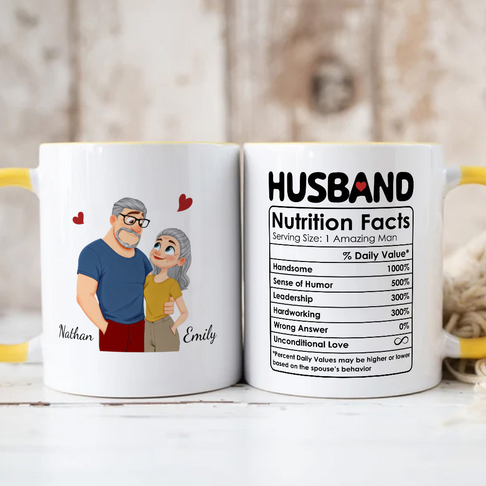 PST220 Husband Nutrition Facts - Personalized White Mug Accent Mug