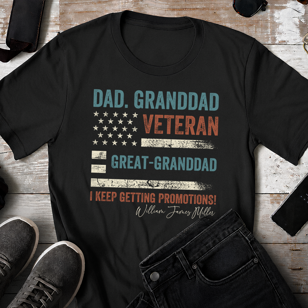 VPST25 Dad Grandpa Veteran Great-Grandpa - Personalized T-shirt Hoodie