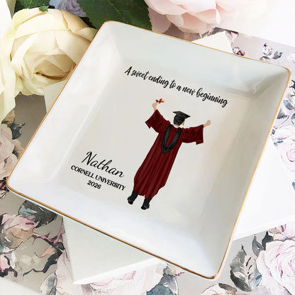 PSD06 A Sweet Ending To A New Beginning - Personalized Custom Jewelry Dish