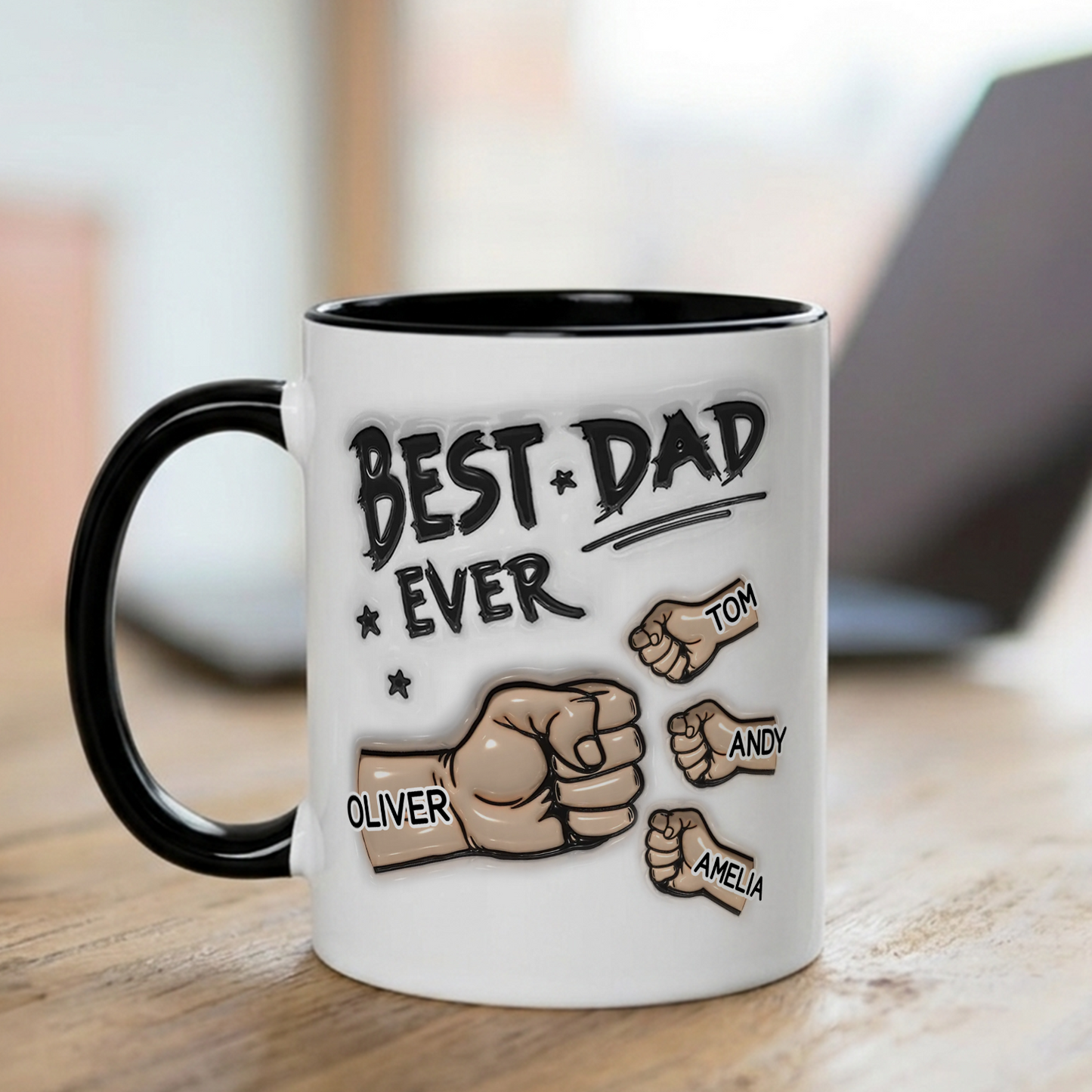 VPST11 Best Dad Ever 3D Inflated Effect - Personalized Mug