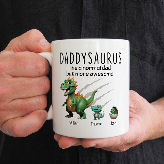 VPST07 Grandpasaurus And Kids Dinosaurs - Personalized White Mug Accent Mug