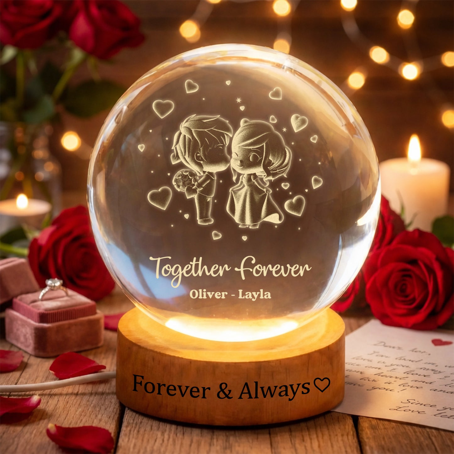 PCB01 You And Me We Got This - Custom 3D Crystal Ball Lamp