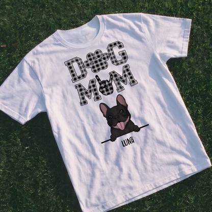 MPST16 Dog Mom Leopard Gingham - Personalized T-shirt Hoodie