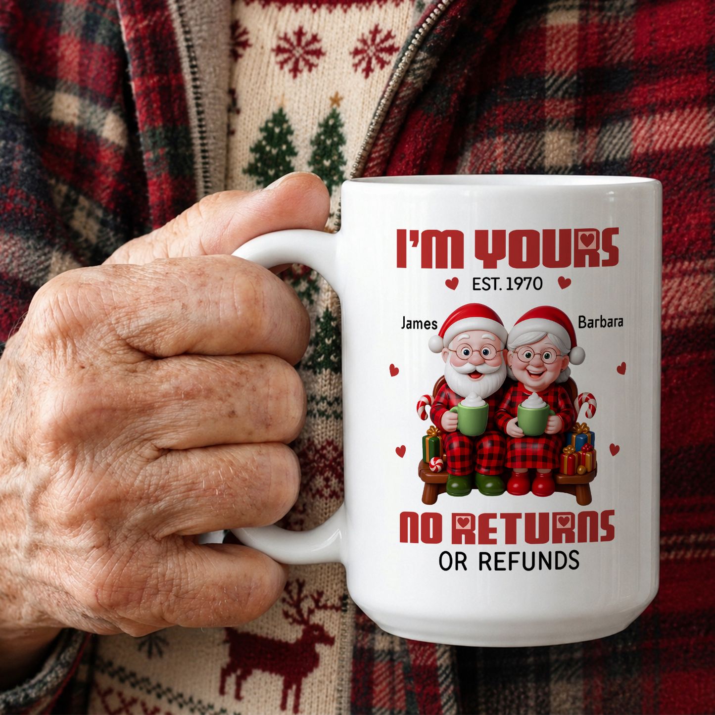 VPST56 I'm Yours No Returns Or Refunds Christmas Couple - White Mug Accent Mug