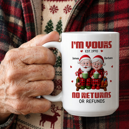 VPST56 I'm Yours No Returns Or Refunds Christmas Couple - White Mug Accent Mug
