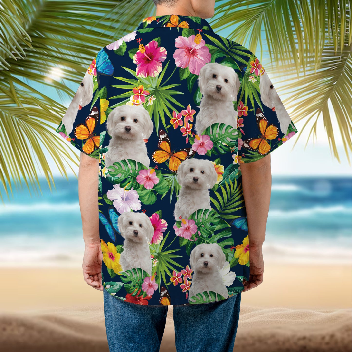 PSH15 Personalized Photo Upload Cat Dog Lover - Custom Hawaiian Shirt