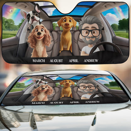 PSTC03 Dog Dad Mom - Personalized Custom Car Sunshade