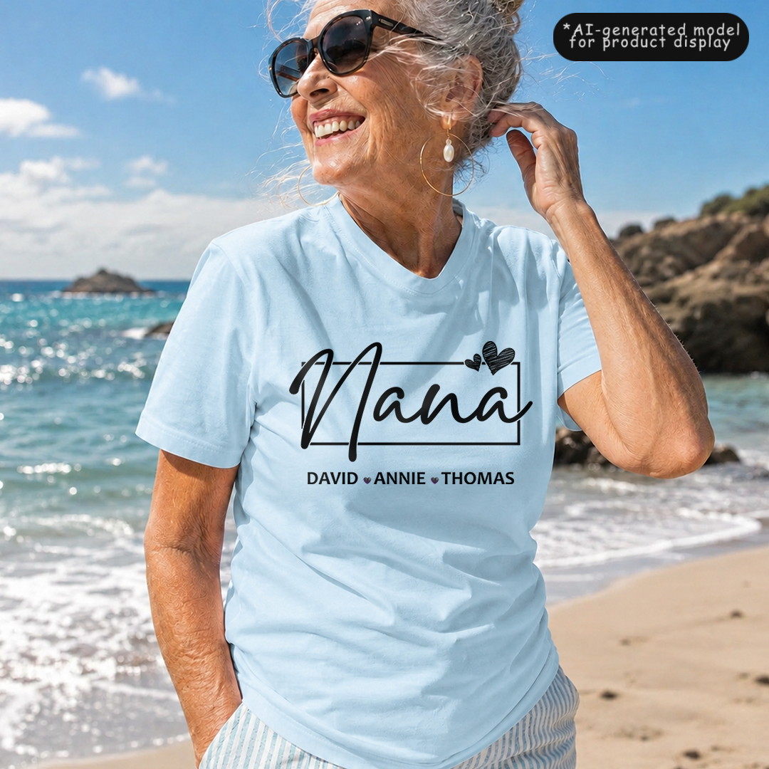 VPST48 Grandma Mom Kid Names - Personalized T-shirt Hoodie