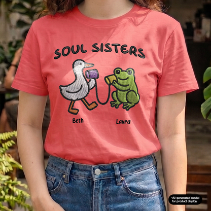 MPST01 Soul Sisters Embroidery Effect - Personalized T-shirt Hoodie