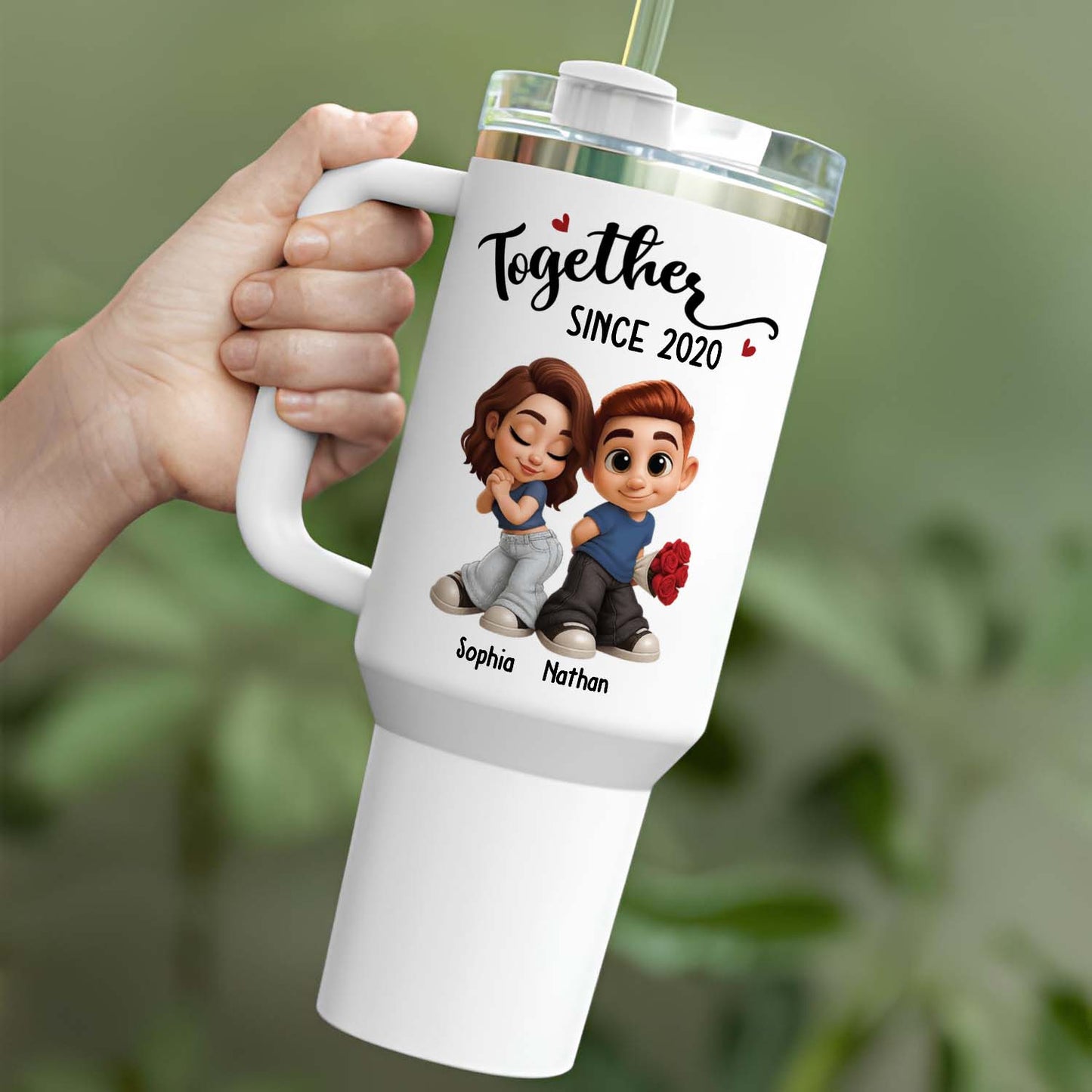 PST98 Couple Together Rose - Personalized Custom Tumbler