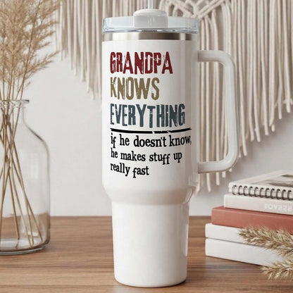PST211 Knows Everything - Personalized Custom Tumbler Drinkware