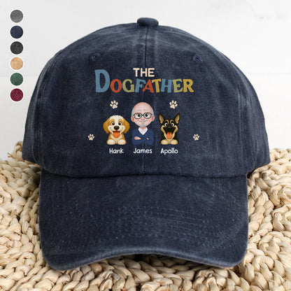 UPST41 The Dog Father - Personalized Custom Wash Denim Cap