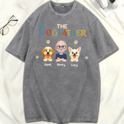 UPST41 The Dog Father - Personalized Custom Washed T-shirt