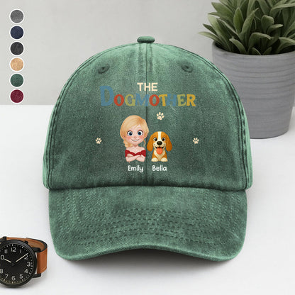 UPST41 The Dog Mother - Personalized Custom Wash Denim Cap