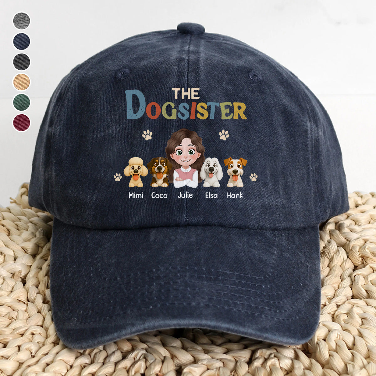 UPST41 The Dog Mother - Personalized Custom Wash Denim Cap