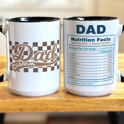 UPST42 Dad Nutrition Facts % - Personalized White Mug Accent Mug
