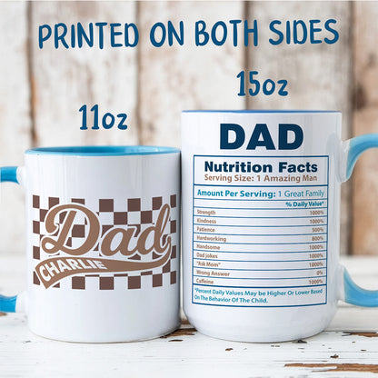 UPST42 Dad Nutrition Facts % - Personalized White Mug Accent Mug