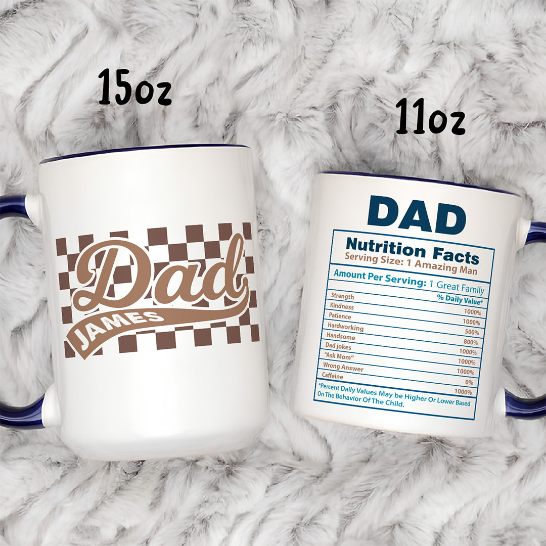 UPST42 Dad Nutrition Facts % - Personalized White Mug Accent Mug