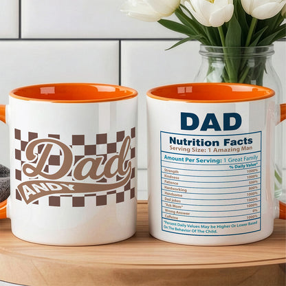 UPST42 Dad Nutrition Facts % - Personalized White Mug Accent Mug