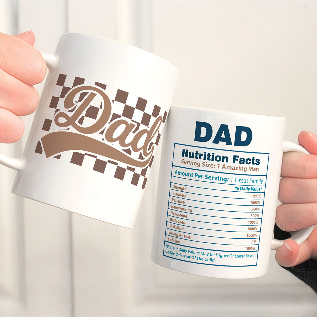 UPST42 Dad Nutrition Facts % - Personalized White Mug Accent Mug