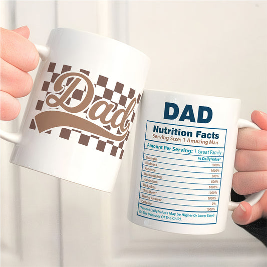 UPST42 Dad Nutrition Facts % - Personalized White Mug Accent Mug
