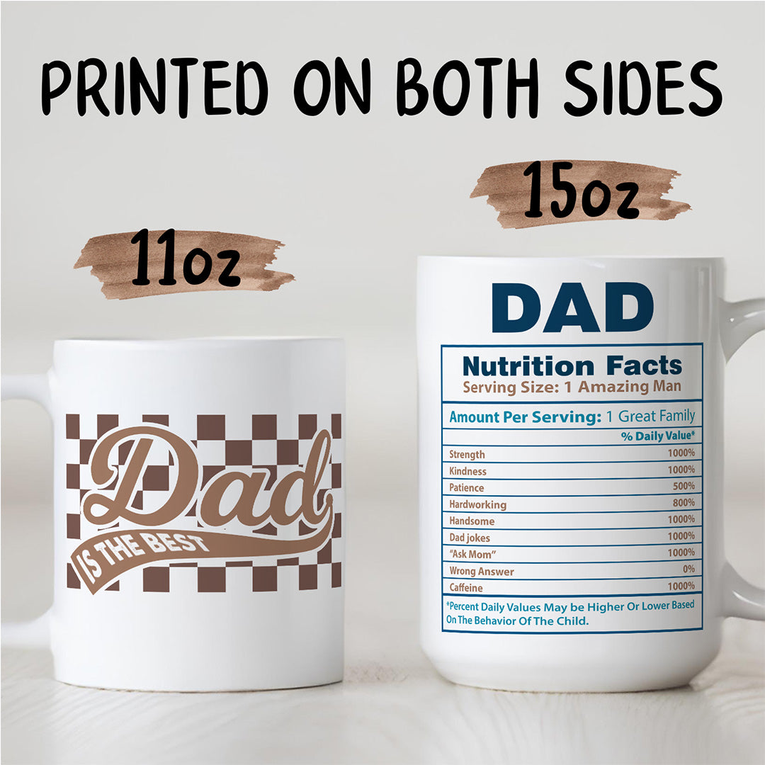 UPST42 Dad Nutrition Facts % - Personalized White Mug Accent Mug
