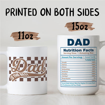 UPST42 Dad Nutrition Facts % - Personalized White Mug Accent Mug