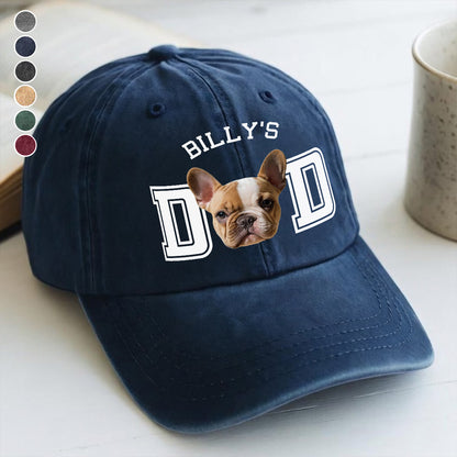 UPST43 Dog Cat Dad Mom Custom Photo - Personalized Custom Wash Denim Cap