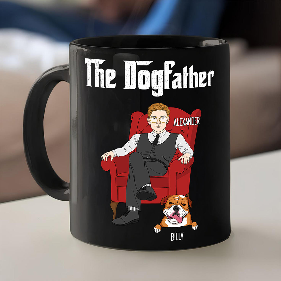 UPST44 The Dogfather - Personalized Black Mug