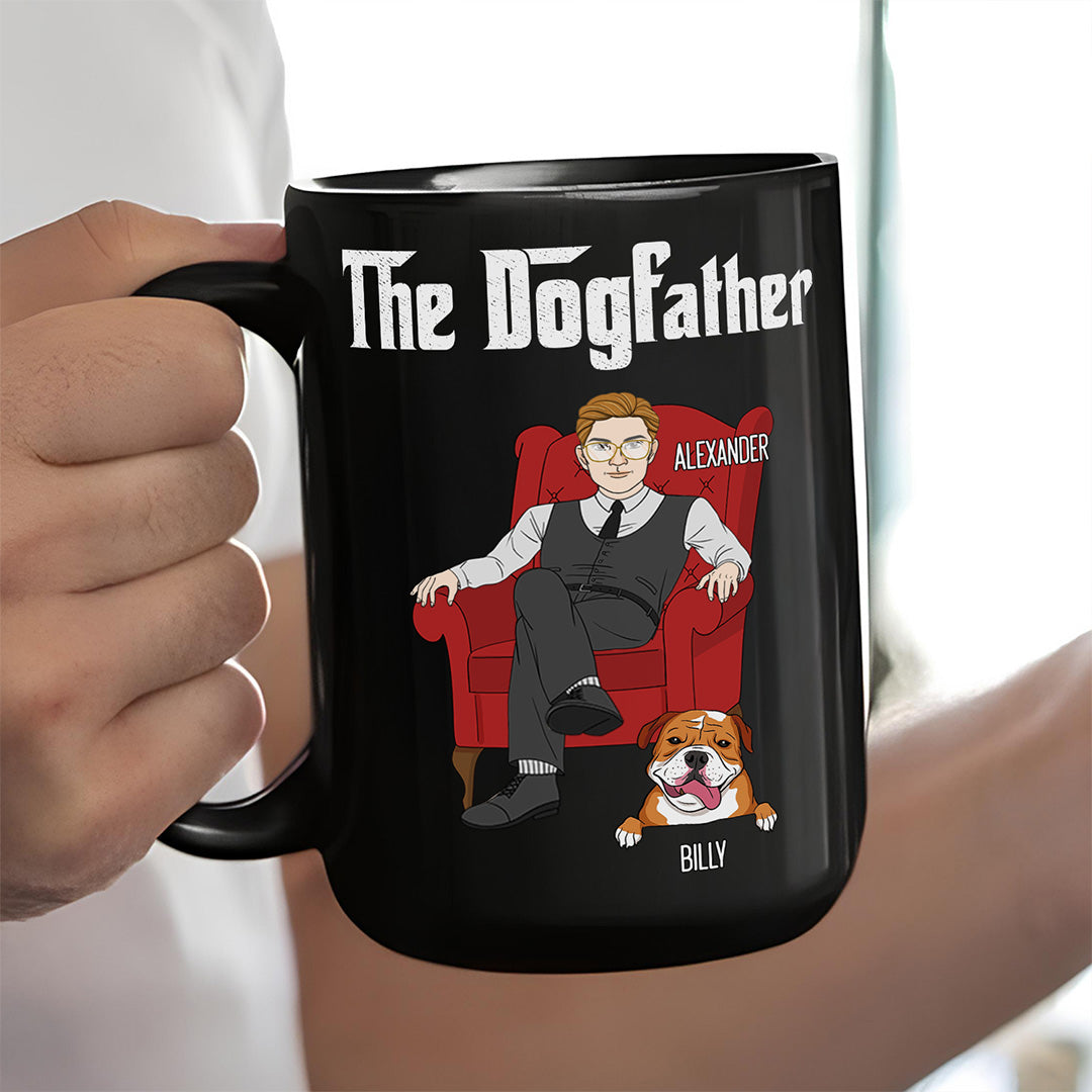 UPST44 The Dogfather - Personalized Black Mug