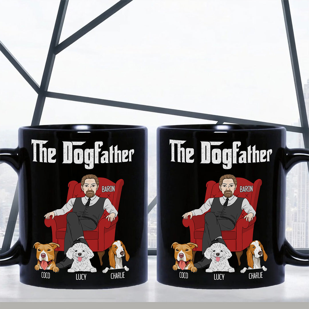 UPST44 The Dogfather - Personalized Black Mug