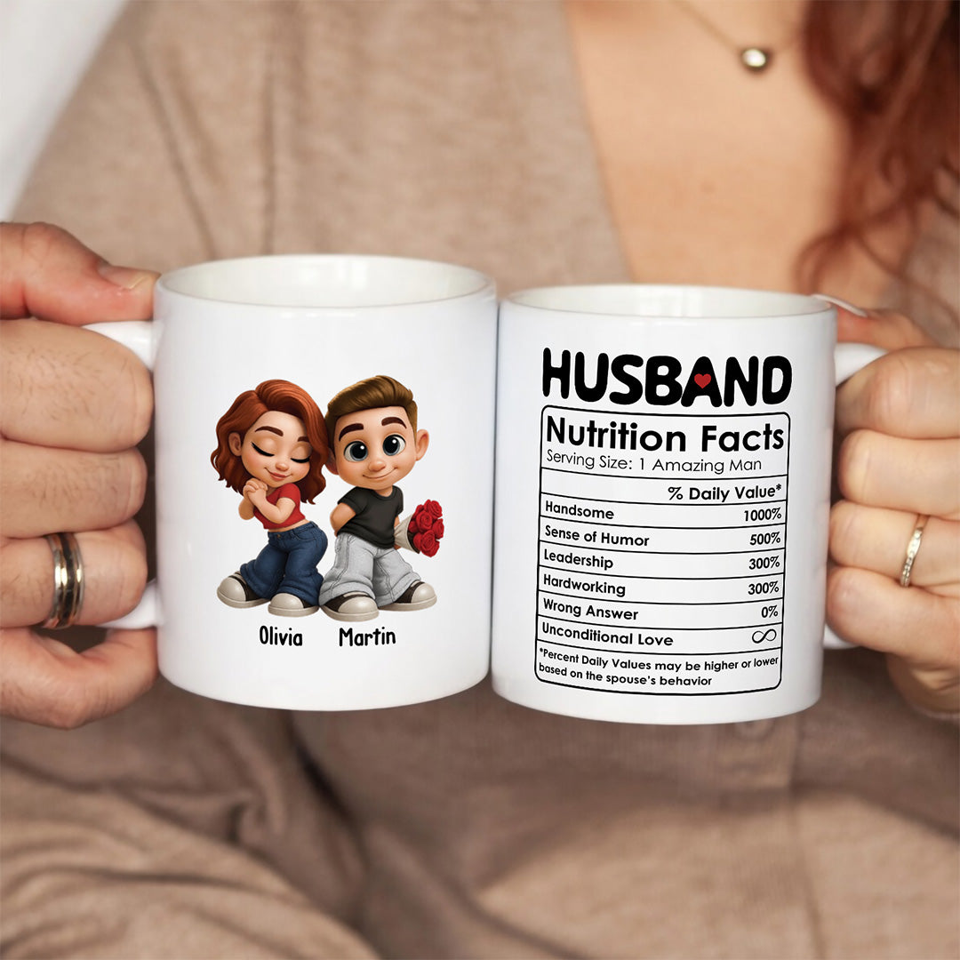 UPST46 Husband Nutrition Facts - Personalized White Mug Accent Mug