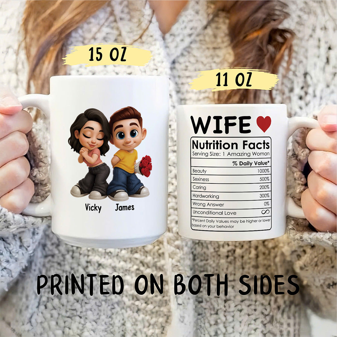 UPST46 Husband Nutrition Facts - Personalized White Mug Accent Mug