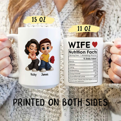 UPST46 Husband Nutrition Facts - Personalized White Mug Accent Mug