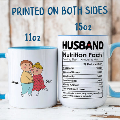 UPST47 Husband Nutrition Facts - Personalized White Mug Accent Mug