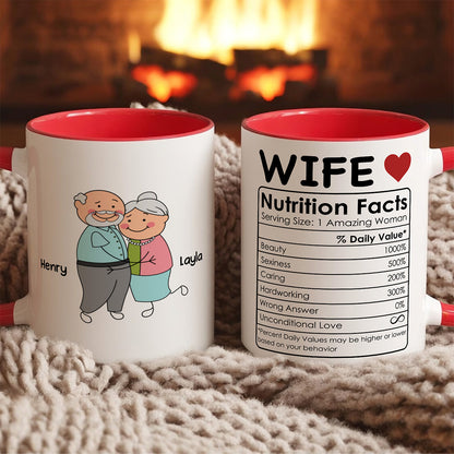 UPST47 Husband Nutrition Facts - Personalized White Mug Accent Mug