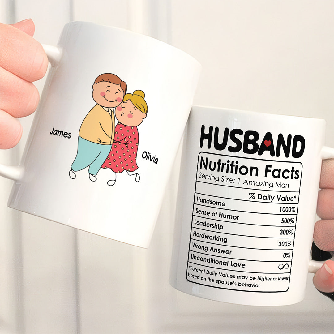 UPST47 Husband Nutrition Facts - Personalized White Mug Accent Mug