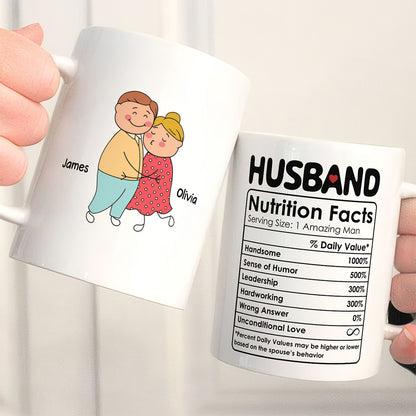 UPST47 Husband Nutrition Facts - Personalized White Mug Accent Mug