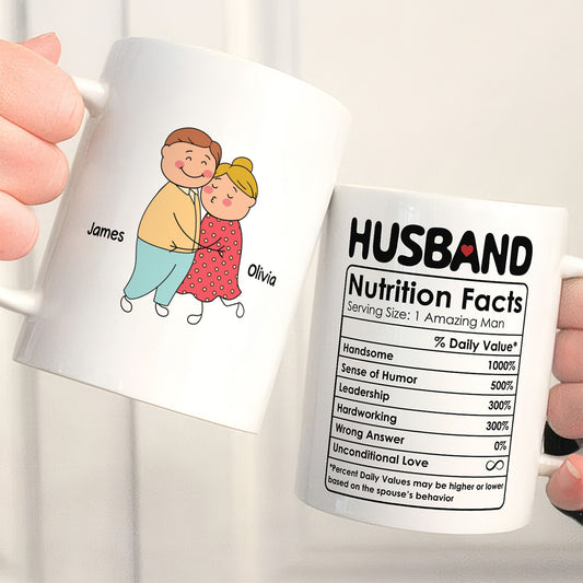 UPST47 Husband Nutrition Facts - Personalized White Mug Accent Mug